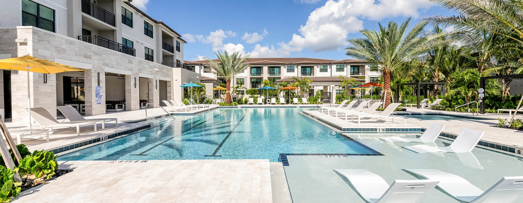 swimming pool with tanning shelf